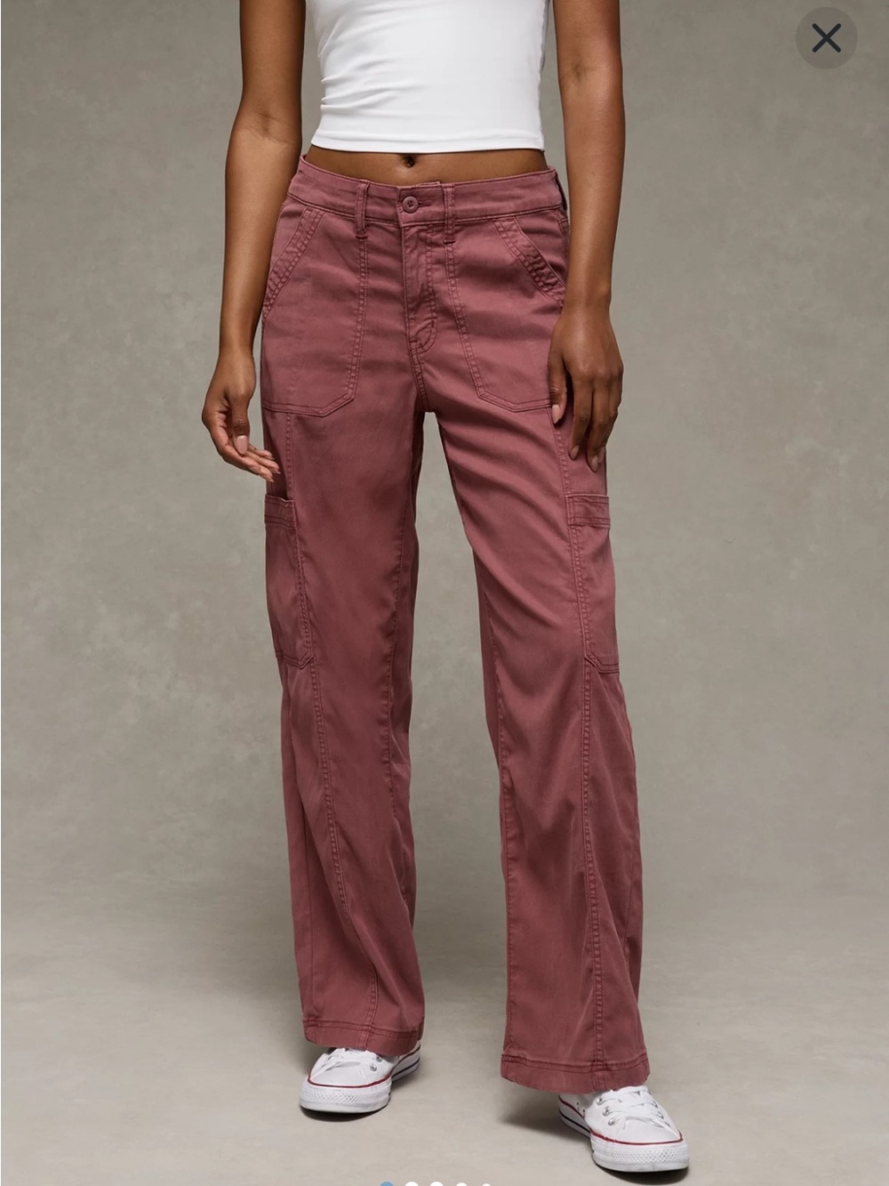 American Eagle Utility Stovepipe Pant in Mauve